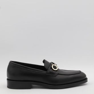 Ferragamo Black Leather Loafers