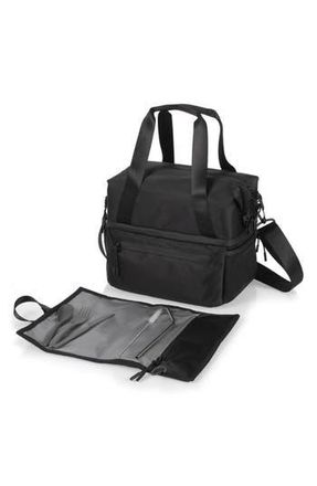 Picnic Time Tarana Lunch Cooler Tote Bag & Utensils in Black at Nordstrom Rack