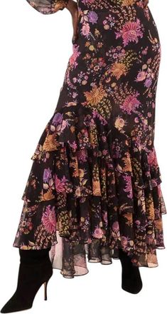 Misa Audrey Midi Dress In Dusted Cluster Chiffon