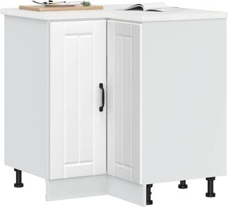 vidaXL Mobile Base ad Angolo Cucina Lucca Bianco in Legno Multistrato - Vidaxl