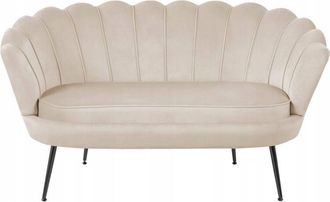 OEM Sof&aacute; Dos Plazas Tapizado Terciopelo Beige Claro Furnitex