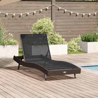 vidaXL Vidaxl - Tumbona 1-persona 70 X 197 X 82 Cm Rattan Poli&eacute;ster, Metal