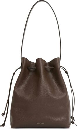 Mansur Gavriel Leren bucket-tas met logoprint - Bruin