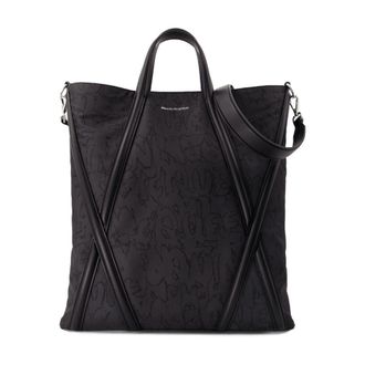 Alexander McQueen Mens Harness Shopper Tote Black Nylon