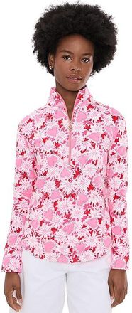 Lilly Pulitzer UPF 50+ Skipper Popover Womens Long Sleeve Pullover Coconut Dear Heart : XXS, Cotton/Polyester/Rayon