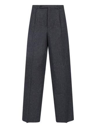 Jil Sander Gray High-Waisted Straight-Leg Wool Pants