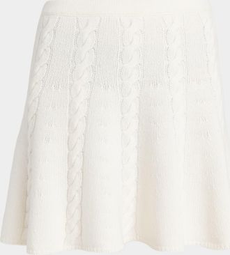 Ferragamo Wool-Cashmere Cable Knit Mini Skirt