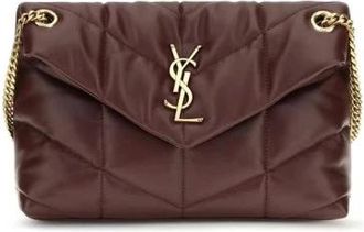 Saint Laurent Puffer Small Shoulder Bag - Dames - Tassen - Rood - Maat: ONE Size Katoen