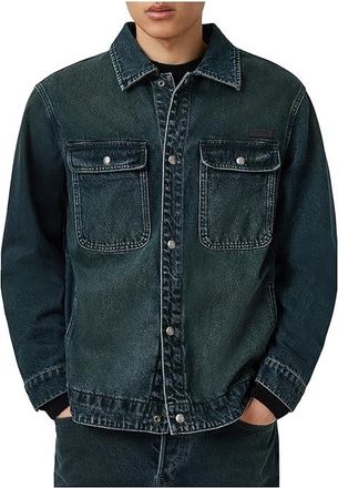 AllSaints Castleford Shirt Mens Jacket Phantom Blue : XS, Cotton/Denim