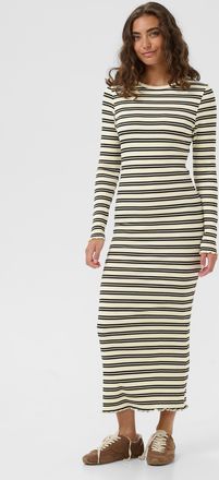 Saint Tropez Shirtkleid SAINT TROPEZ OlaliaSZ LS Dress, Damen, Gr. XXL, N-Gr, ice schwarz stripe, Jersey, Obermaterial: 95% Viskose, 5% Elasthan, gestreift, wadenl
