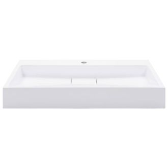 Berkfield Home Chic Wash Basin 80x46x11 cm Mineral Cast/Marble Cast White | Size: 80 x 46 x 11 cm