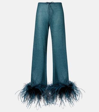 Os&eacute;ree Lumiere Plumage wide-leg pants