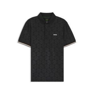 BOSS Active Slim-fit polo shirt with embossed tennis-ball pattern