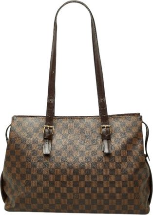 Louis Vuitton Brown Pvc Leather Shoulder Bag Tote Bag (Pre-Owned)