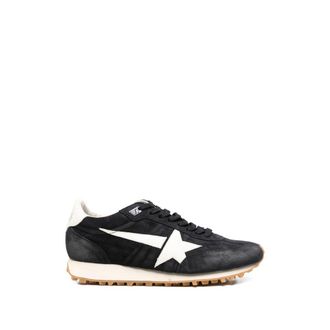 Golden Goose Marathon In Blue Navy Suede With White Leather Star And Heel Tab Sneakers