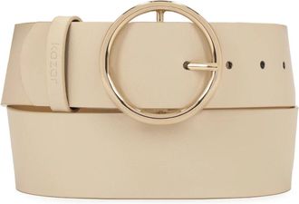 Kazar Roomkleurige riem met ronde gesp - Dames - Riemen - Beige - 100 CM - Leer - Accessoires