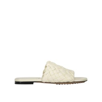 Bottega Veneta White Lamb Leather Womens Mules
