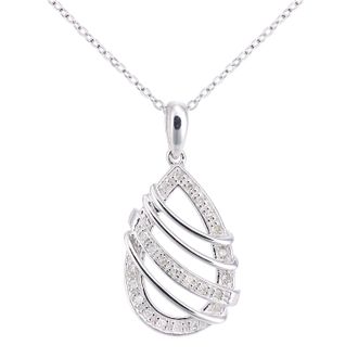 Diamant L'éternel 9ct witgouden halsketting met diamanten swirl-ontwerp en een lengte van 46 cm