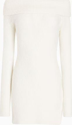 8 by YOOX WOOL BLEND COLD SHOULDER MINI DRESS