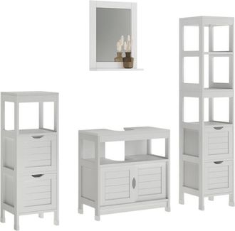 Vicco Conjunto De Muebles De Ba&ntilde;o Vilda, Blanco, 4 Partes, Vicco
