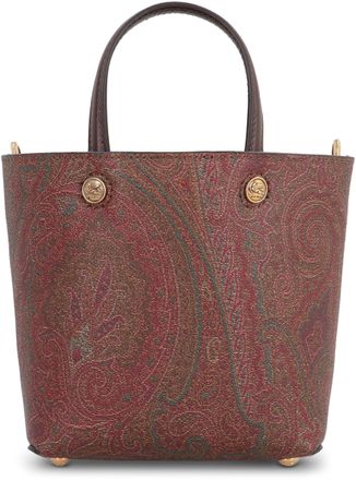 Etro Womens Mini Tote Bag Essential Brown Jacquard Cotton