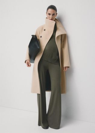 Mango Pantaloni diritti vita elasticizzata kaki - Donna - XS - MANGO