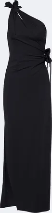 Coperni Floral-appliqu&eacute; asymmetric cocktail dress