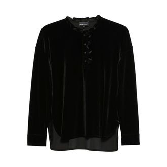 Emporio Armani Camicetta con volant - - Blouses & Shirts - Donna - Nero - S