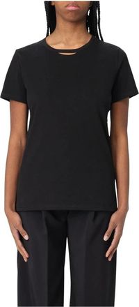 Elisabetta Franchi Tops, Dames, Zwart, XS, Zwarte korte mouw trui