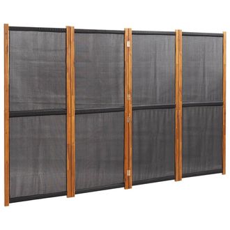 vidaXL Biombo Divisor De 4 Paneles Negro 280x180 Cm Vidaxl