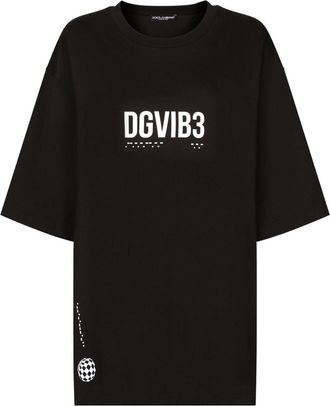 Dolce & Gabbana logo-print cotton T-shirt - women - Cotton - S - Black