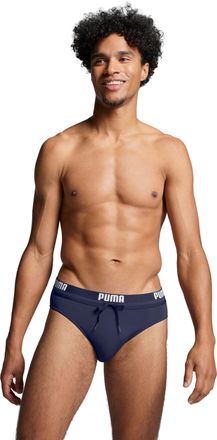 Puma Badeslip PUMA PUMA SWIM MEN LOGO SWIM BRIEF, Herren, Gr. XL, N-Gr, blau (navy), Web, Obermaterial: 80% Polyester, 20% Elasthan, unifarben, Badehosen B