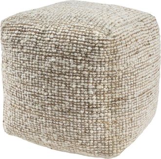 LR Home Lr Home Savanna Farmhouse Distressed Handmade Woven Pouf