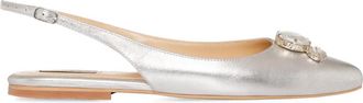 Smiling Shoes Piper crystal-embellished ballet flats - Zilver