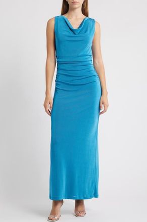 Wayf Murphy Cowl Neck Gown in Grecian Blue at Nordstrom, Size X-Small