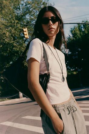 Pilcro Bennie Cotton Slim Crew Neck Tee