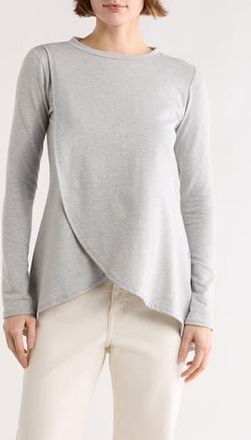 Go Couture Long Sleeve Cross Hem Top in Moonstruck at Nordstrom Rack, Size X-Large