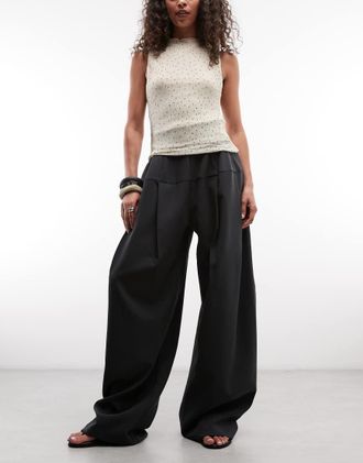Asos sartoriali a fondo ampio neri con vita stretta-Nessun colore