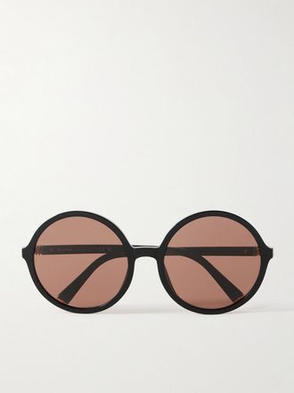 Miu Miu Eyewear Occhiali Da Sole In Acetato Con Montatura Rotonda - Nero