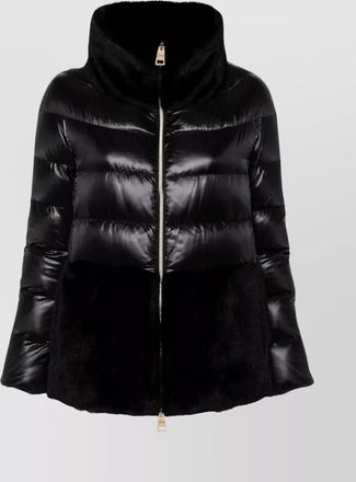 Herno quilted puffer jacket with faux fur inserts