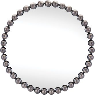 Melrose International Round Beaded Metal Wall Mirror 23.5D - Gray
