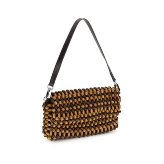 Staud Womens Brown Wood Shoulder Bag