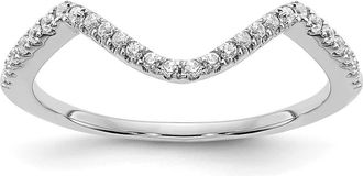 Diamond2Deal 14k White Gold Lab Grown Diamond Wedding Band Ring 0.16Ct Clarity- VS Color- G-H