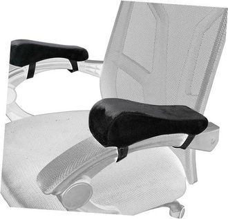 OEM Coj&iacute;n Reposabrazos Para Silla De Oficina, Juego De 2 Piezas, Coj&iacute;n Para Codo, 25 X 7,5 X 3 Cm, Universal, Ergonom&iacute;a Avanzada, Negro