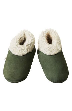 Nature Baby Genuine Shearling Lined Bootie in Thyme at Nordstrom, Size 12-24M