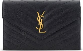 Saint Laurent logo-plaque crossbody bag - women - Leather - OS - Black