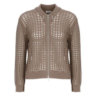 PESERICO Peserico, Cardigans, female, Brown, Size: S Sequin-Embellished Cardigan