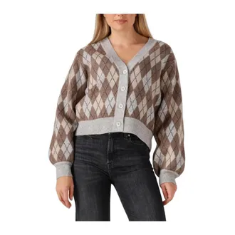 Co'Couture Truien & Vesten, Dames, Veelkleurig, M, Wol, Row Check Cardigan