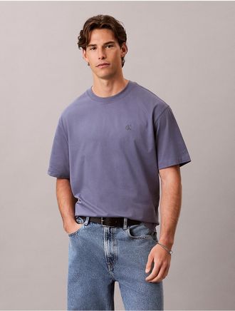 Calvin Klein Jeans Calvin Klein Mens Monogram Logo Relaxed Crewneck T-Shirt - Blue - 2XL