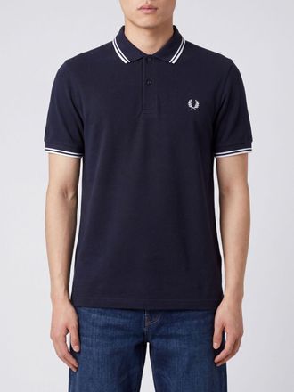Fred Perry Polo in cotone con profili a contrasto e logo ricamato